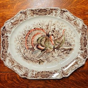 Vintage Windsor Ware Wild Turkeys Platter